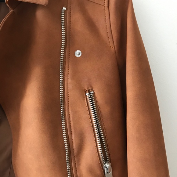 Faux Suede Leather Biker Jacket Small Forever 21 - Picture 2 of 5